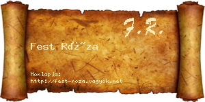 Fest Róza névjegykártya